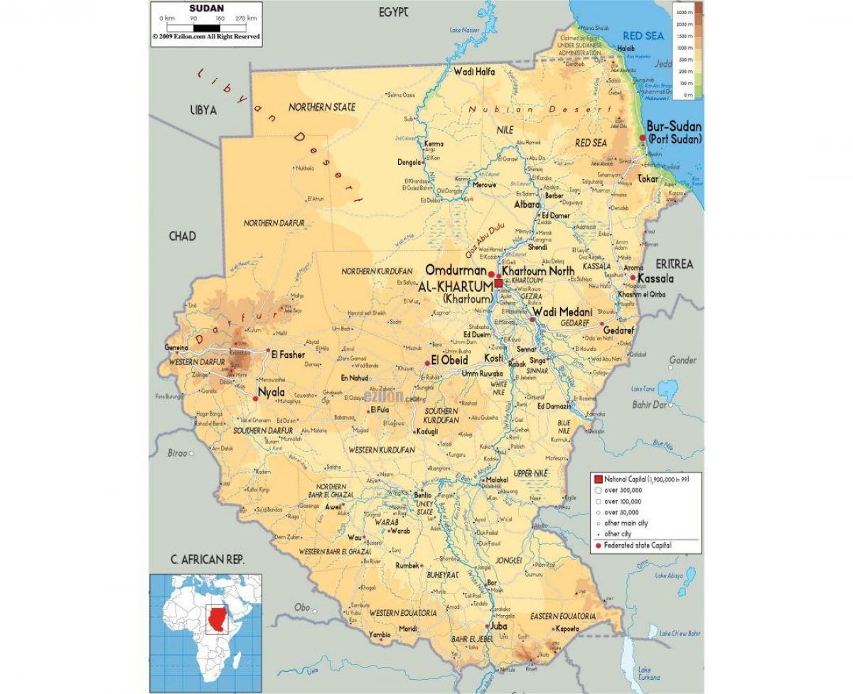 Harta Sudanul de drumuri