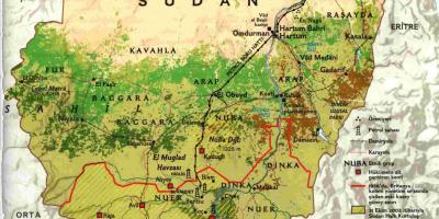 Harta de geografie Sudan